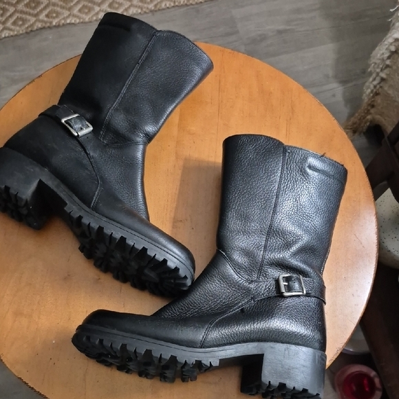 Santana Canada Shoes - Santana Canada Black Leather Combat Moto Boots. Size EU 40/ US 9-9.5